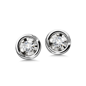 14K White Gold Diamond Star Diamond Solitaires